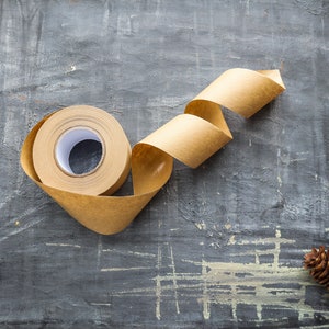 Rubans adhésifs en papier kraft | Ruban adhésif en caoutchouc sans plastique, 100 % recyclable et respectueux de l'environnement | Emballage professionnel | Zéro déchet | Plante végétale