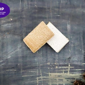 Set of 2 Eco Sponges | Loofah Wood Pulp | 100% Compostable and Biodegradable Scourer | Zero Waste | Plantish