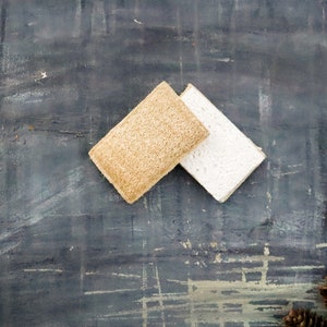 Set of 2 Eco Sponges | Loofah Wood Pulp | 100% Compostable and Biodegradable Scourer | Zero Waste | Plantish