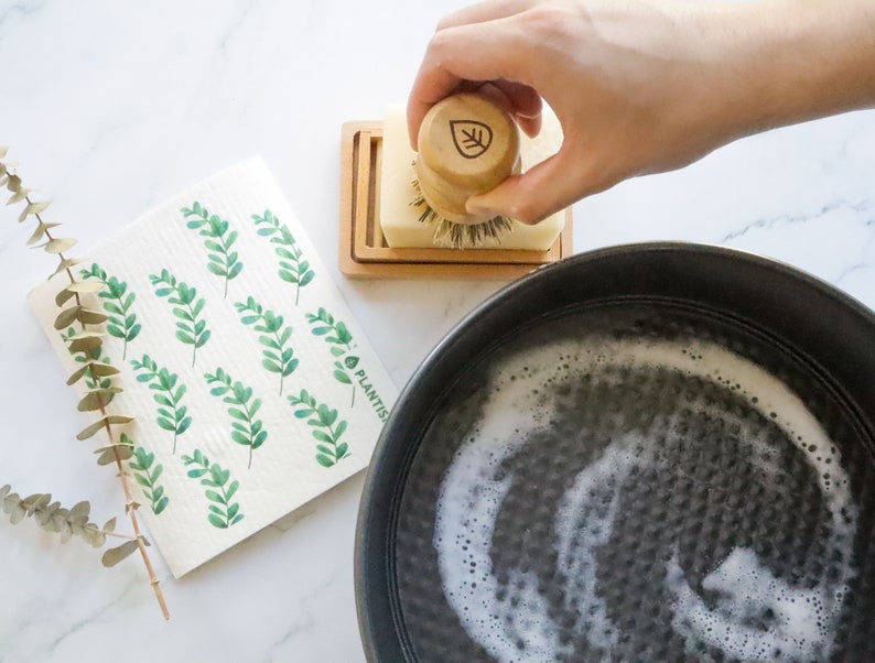 Zero Waste Cleaning Set Natural Dishwashing Soap Bar Etsy Canada