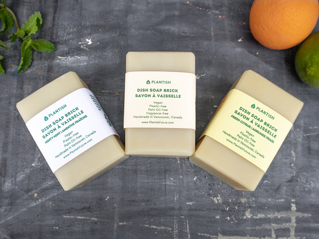 Solid Dish Soap new Design Dishwashing Soap Bar/brick Bamboo Soap Dish Zero Waste Kitchen Set