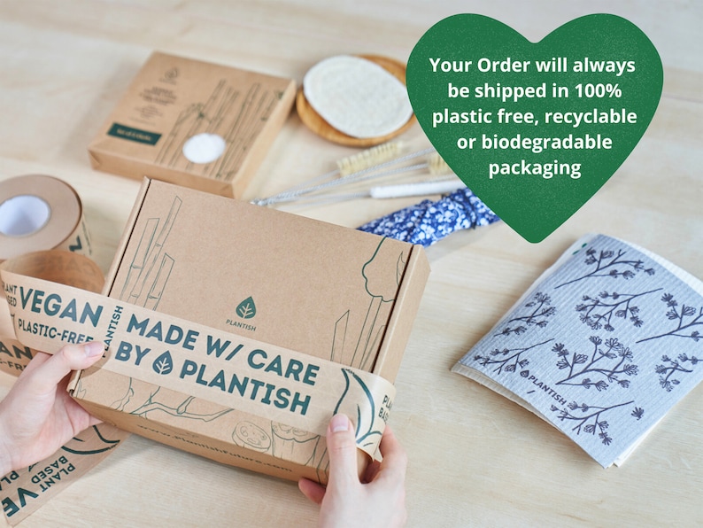 Zero Waste Cleaning Set Natural Dishwashing Soap Bar Organic Cotton Produce Bag Mothers Day Gift Set Zero Waste Kitchen Plantish image 10