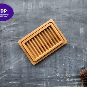 Dual-layer Bamboo Soap Dish | Best Draining Biodegradable Soap Rack, Soap Saver | Soap Bar, Shampoo Bar, Conditioner | Zero Waste | Plantish