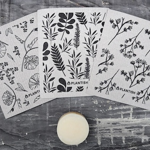 Swedish Sponge Soap Set |  Dishcloth Unpaper Towel Paper Baby Napkin | 100% Compostable | Organic Kitchen Soap Bar | Vegan Dishwashing Soap