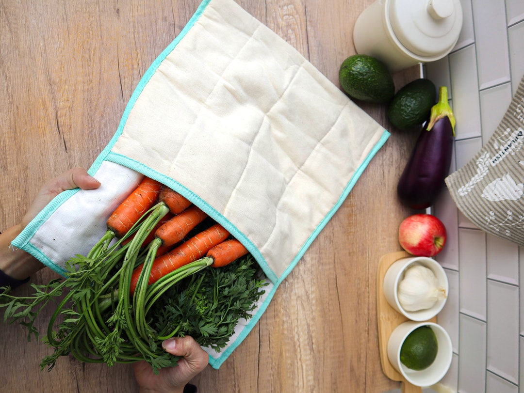 Produce Saver Bag | Organic Produce Storage Bag for Veggie, Fruits | Produce Storage | Reusable, Non-Toxic, Eco friendly Produce Saver |