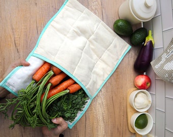 Produce Saver Bag | Organic Produce Storage Bag for Veggie, Fruits | Produce Storage |  Reusable, Non-Toxic, Eco friendly Produce Saver |