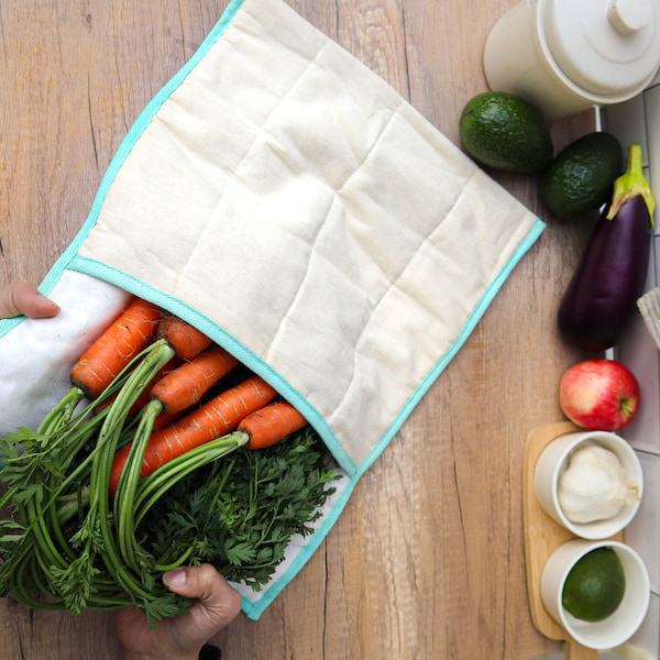 Produce Saver Bag | Organic Produce Storage Bag for Veggie, Fruits | Produce Storage |  Reusable, Non-Toxic, Eco friendly Produce Saver |