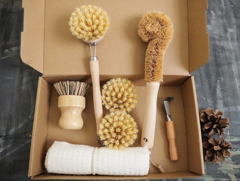 Zero Waste Kitchen Brush Set Best Value Cleaning Tool Kit Ultimate Kit
