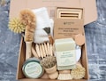 Zero Waste Cleaning Set | Natural Dishwashing Soap Bar | Organic Cotton Produce Bag | Mothers Day Gift Set | Zero Waste Kitchen | Plantish