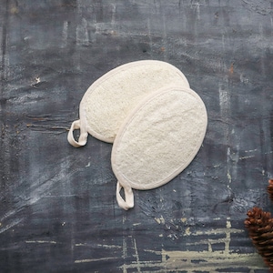 Coussin de douche en luffa Éponge naturelle pour le bain et le corps Tampon bio biodégradable Salle de bain zéro déchet Plante végétale image 1