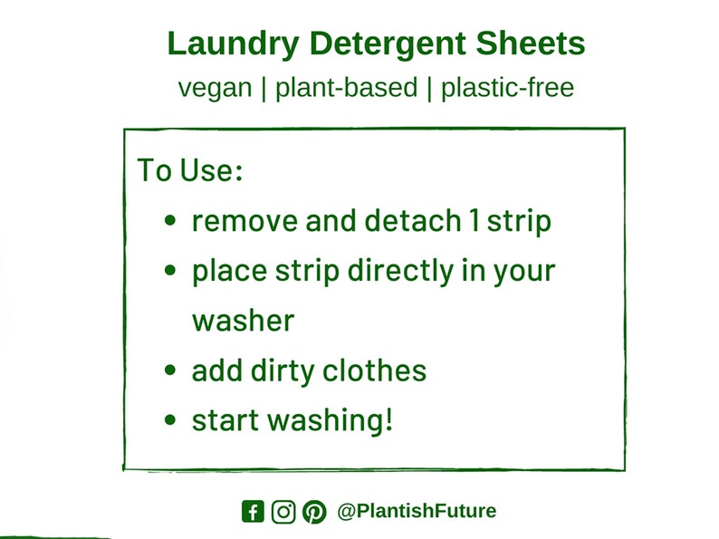 Zero Waste Laundry Strips Unscented Laundry Detergent Sheets Etsy