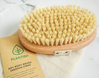 Brosse sèche pour le corps (moyenne-ferme) | Végétalien, sans cruauté, à base de sisal d'agave | Zéro déchet | Cadeau de fête des mères pour maman | Plante végétale