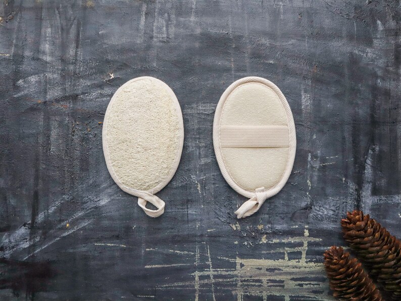 Coussin de douche en luffa Éponge naturelle pour le bain et le corps Tampon bio biodégradable Salle de bain zéro déchet Plante végétale image 4