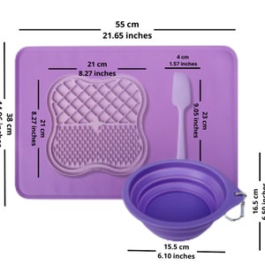 Pet Slow Feeding Set Pet Silicone Mat Collapsible Petbowl Licking plate Pet Supply slowfeeder Plantish Future image 3