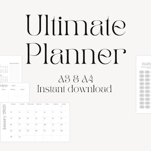 Ultimate Planner| 2023 Calendar Printable | Monthly Planner | Daily Planner | Minimalist Calendar | Digital Planner 2023 | A4, A3, Letter
