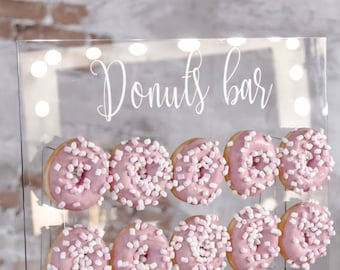 Donut Acrylic Bar, Donut Wall Stand for Baby Shower, Wedding Acrylic Bar Sign, Sweet 16 Decoration, Sweet stand