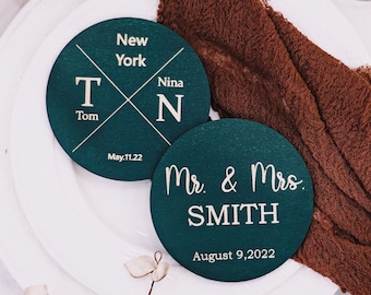Drink Coasters, Wedding Favors for Guests in Bulk, Personalized Wedding Favors, Wedding Gift, Personalized Favors, Rustic Wedding Favors