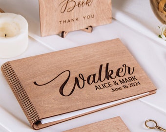 Libro degli ospiti per matrimonio in legno di WeddingByEli, decorazioni per matrimoni rustici Boho, libro degli ospiti classico in legno, regali di nozze personalizzati per l'anniversario