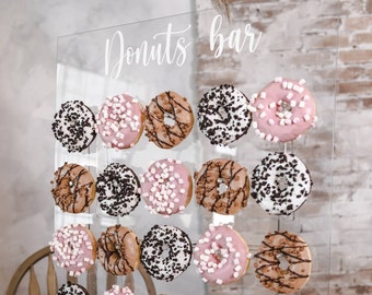 Personalized Donut Wall Stand, Donut Stand, Donut Board, Wedding Decor, Rustic Donut Display, Treat Yourself