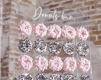 Personalized Donut Wall Stand, Donut Stand, Donut Board, Wedding Decor, Rustic Donut Display, Treat Yourself, Fall, Winter, Spring, Summer