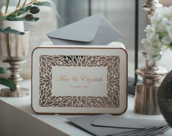 Romantische bruiloftskaartdoos, moderne handgemaakte gunstdoos, huwelijksgeschenkmanden, schattige verlovingsfeestdecoraties, rechthoekige doos voor enveloppen