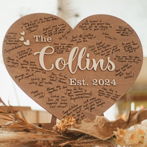 Rustic Wedding Guest Book Alternative, Wooden Wedding Sign, Personalized Guest Book Board, Wedding Memory Keepsake for Guests, WeddingByEli
