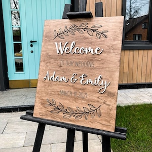 Wedding Reception Welcome Sign | Bridal Shower Wooden Decor | Personalized Rectangle Sign | Rustic Wedding Table Decorations | Mod Party