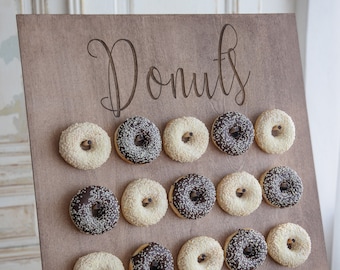 Personalized Donut Wall Stand, Donut Stand, Donut Board, Wedding Decor, Rustic Donut Display, Treat Yourself, By WeddingByEli
