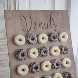 Personalized Donut Wall Stand, Donut Stand, Donut Board, Wedding Decor, Rustic Donut Display, Treat Yourself, By WeddingByEli