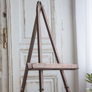 Cavalletto in legno per decorazioni rustiche da matrimonio in stile boho per interni ed esterni, espositore per cartello di benvenuto, naturale, tela, grande cavalletto in legno per foto