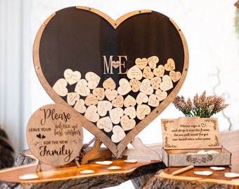 Rustic Heart Drop Box Wedding Guest Book Alternative, Wedding Gift for Couple