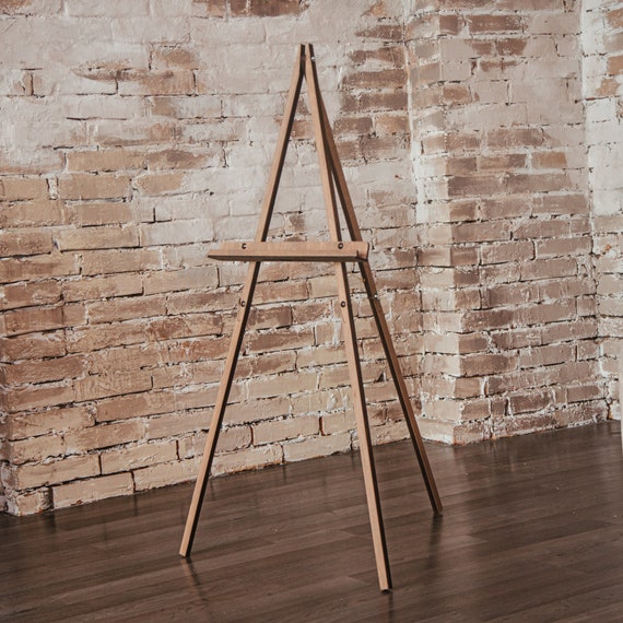 Standing Floor Easel, Rustic Display for Wedding Welcome Sign, Portable  Large Photo Easel Stand, Natural, Canvas, Heavy Weight Wood Easel 