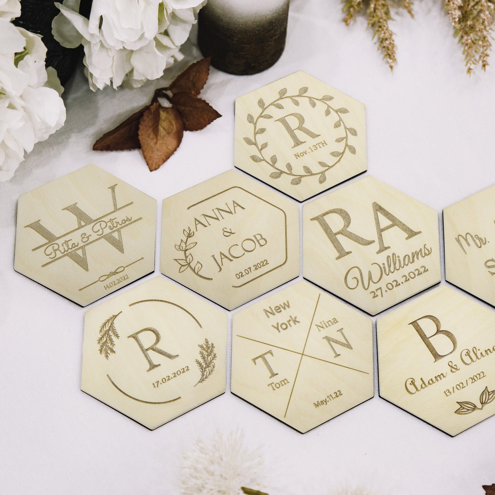Bridal Shower Favors Wedding Coasters Wedding Gifts Rustic Etsy