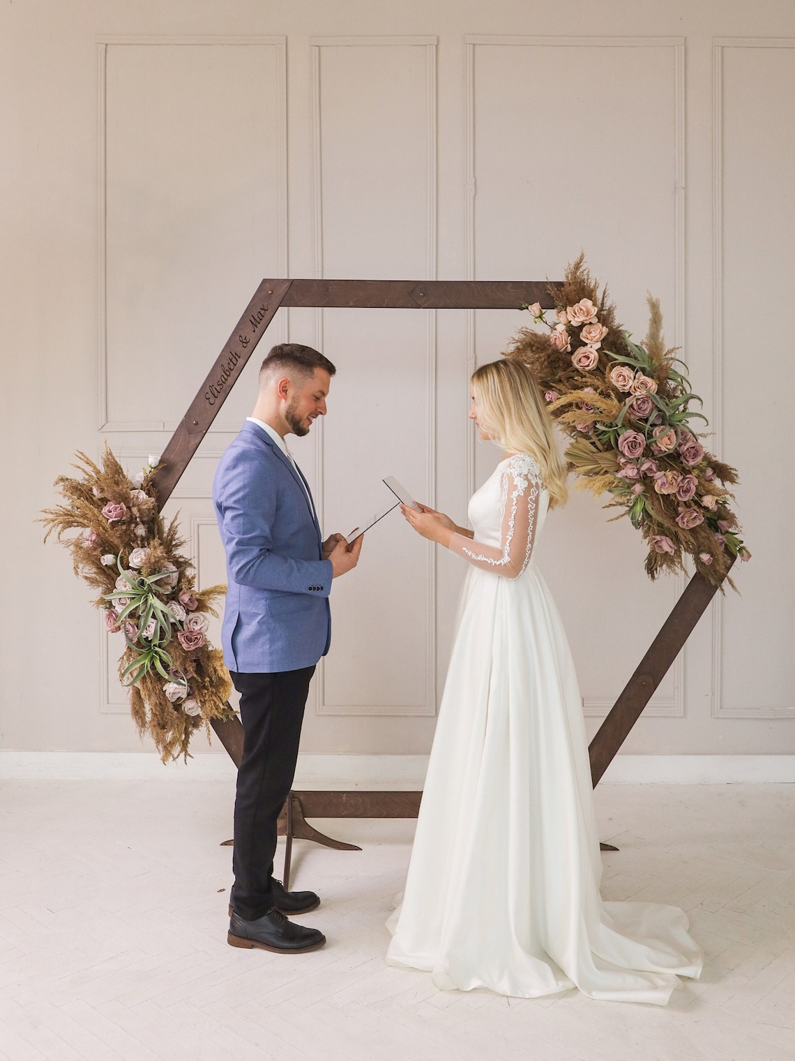 Hexagon Wedding Arch Wedding Decor Personalized Ceremony image 1