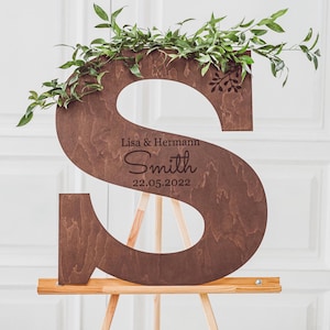 Libro de firmas de madera personalizado con letras – Decoración rústica para bodas