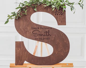 Personalized Wooden Letter Guest Book – Rustic Wedding Decor