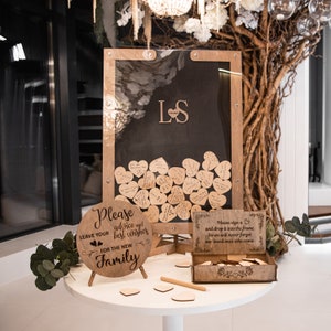 Wedding Guest Book Alternative, Unique Spring Boho Decor, Heart, Circle, Rectangle Drop Box, Rustic Reception Decor, Wedding Gift for Couple