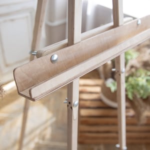 Caballete de madera y expositor de mesa, soporte portátil para letreros de boda, soporte grande de madera, trípode, decoración rústica para bodas y fiestas.