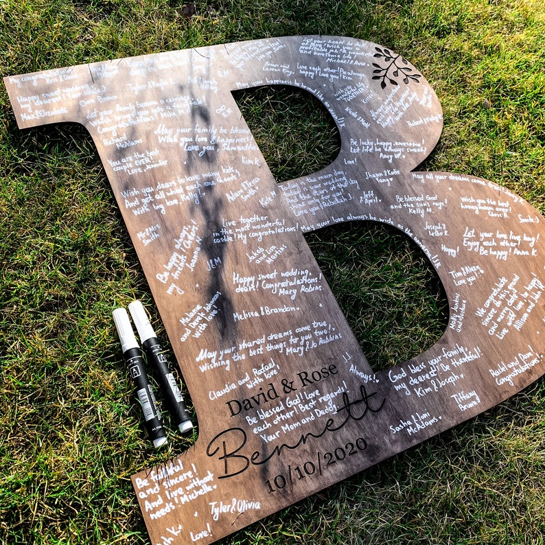Wedding Guest Book Personalized Letter Form from WeddingByEli Etsy