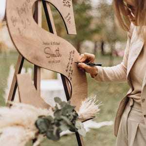 Personalized Wood Letter Guest Book, Rustic Wedding Decor image 6