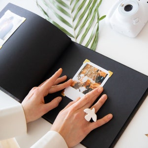 Custom Instax Mini Photo Scrapbook Album, Personalized Handmade Gift, Wedding Guest Book, Wooden Coquette Best Girl Friend Gift