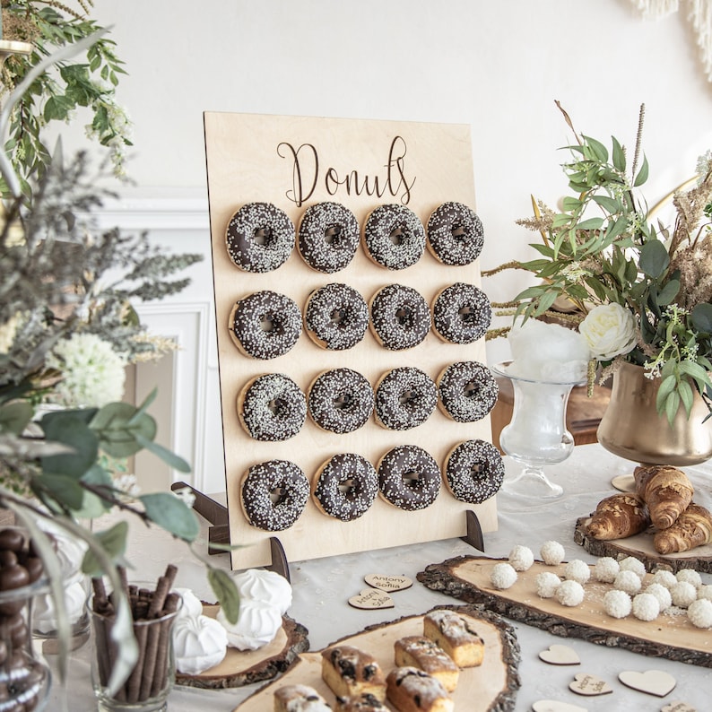 Rustic Donut Wall Stand Peg Board Fall Wedding Party Etsy