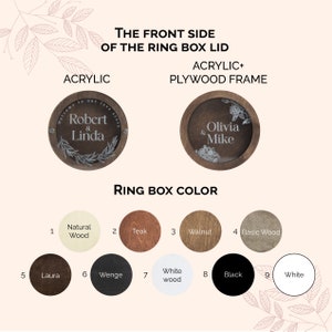 Custom Wedding and Engagement Ring Box, Jewelry Box, Acrylic Ring Box Proposal by WeddingByEli, Rustic and Boho Ring Box for Ceremony image 6