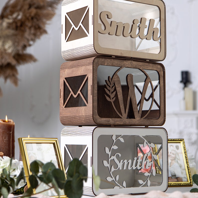 Wooden Envelope Box Wedding Card Box Custom Wedding Gifts Etsy