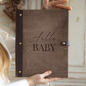 Brown Adorable Baby Photo Album & Shower Guest Book Set - Perfect Baby Shower Gift, Sweet Memories Polaoid Guestbook for a Gender Reveal Party