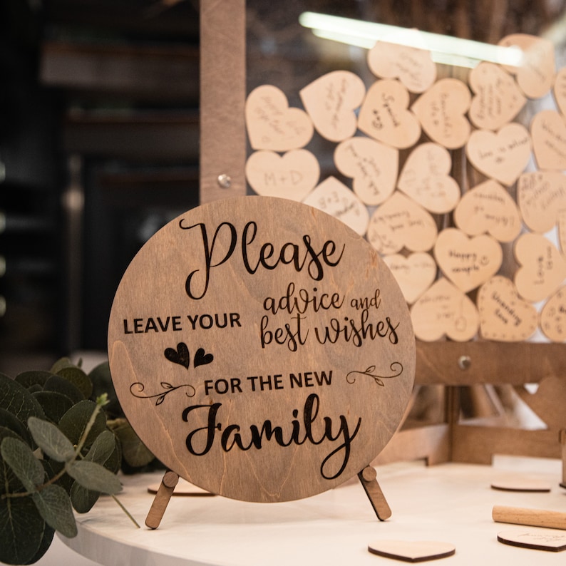 Wooden Sign for our Wooden and Acrylic Guest Book Alternative