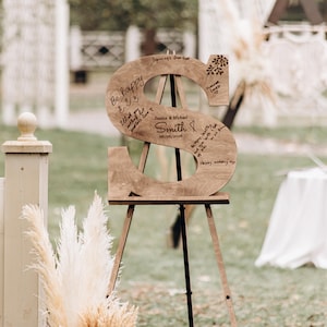 Personalized Wood Letter Guest Book, Rustic Wedding Decor image 11