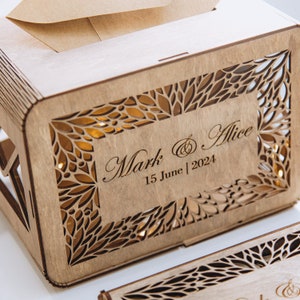 Wedding Card Box and Polaroid Guest Book Set, Wooden Rustic Envelope Box, Reception Decor, Instax Photo Album, Wooden Keepsake Box, B