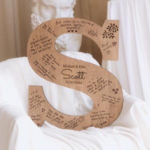 Personalized Wood Letter Guest Book, Rustic Wedding Decor image 2