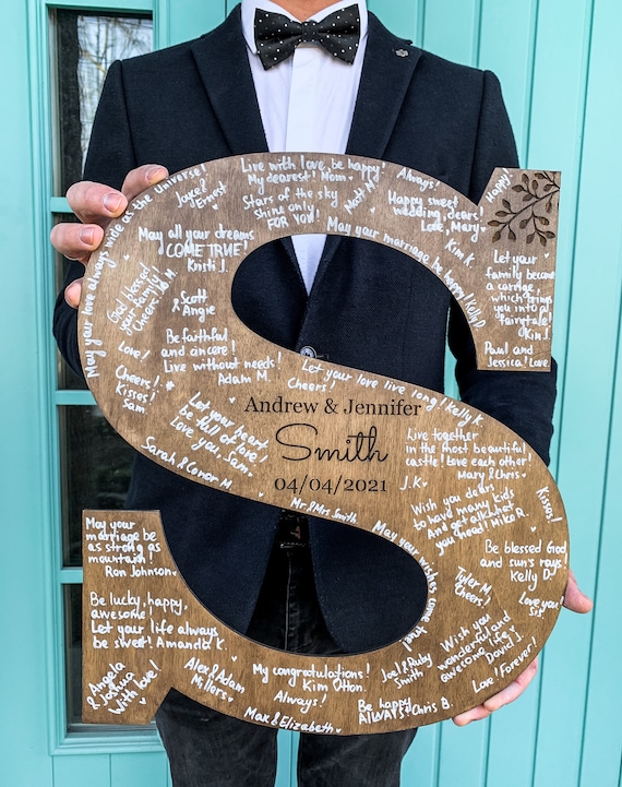 Wedding Guest Book Personalized Letter Form from WeddingByEli Etsy